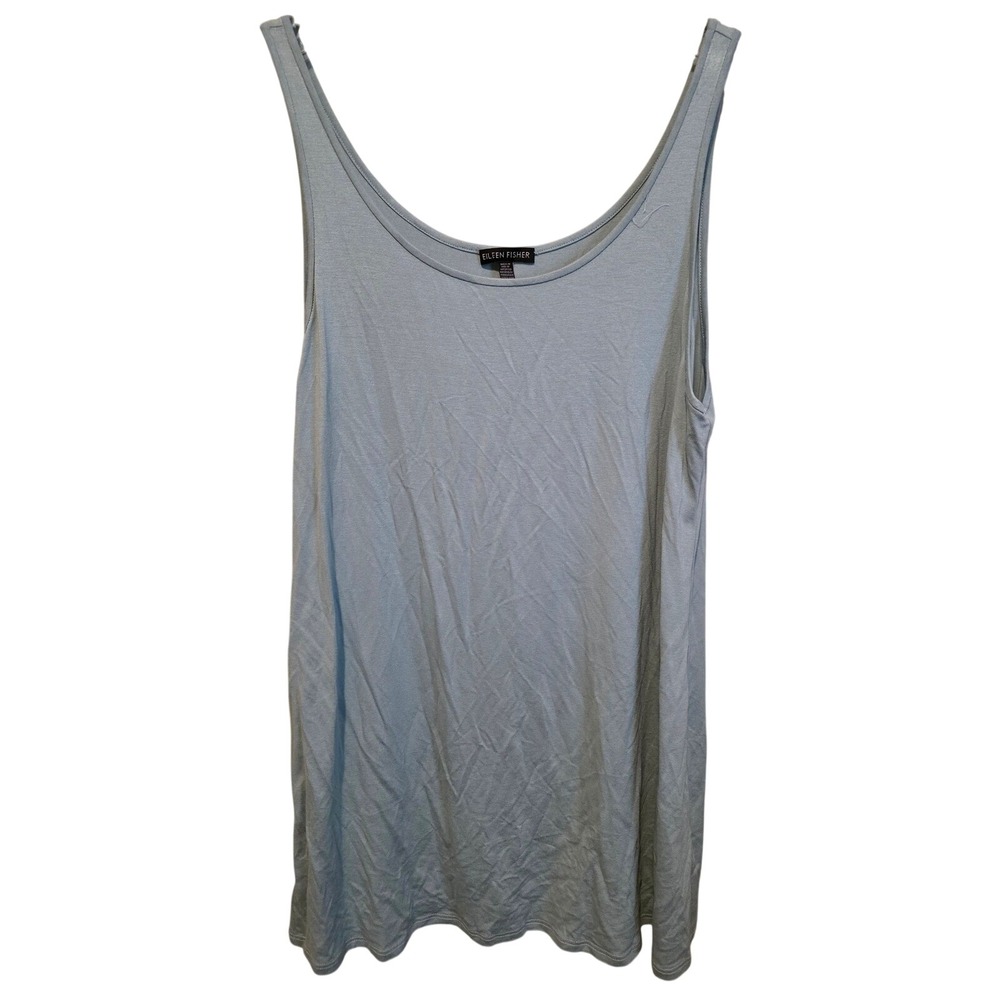 Eileen Fisher Womens M Blue Tank Top Lightweight Basic Layering Capsule